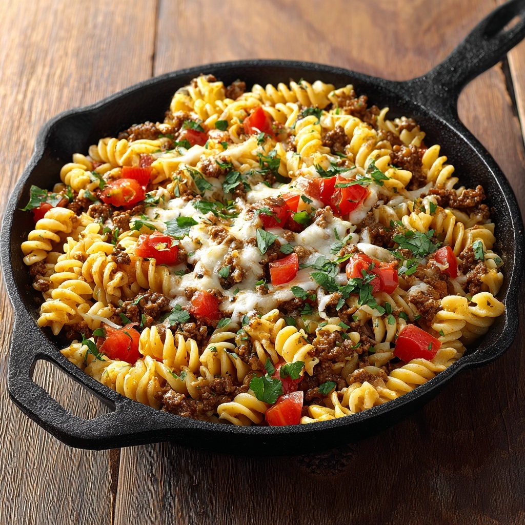 High-Protein Creamy Ground Beef Pasta: 20-Minute Comfort Food Recipe - Recipe Image
