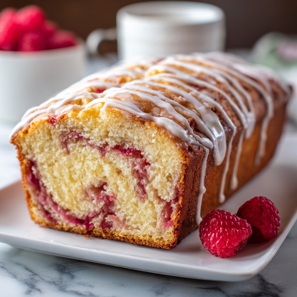 Raspberry Swirl Bread with Vanilla Glaze Recipe - Recipe Image