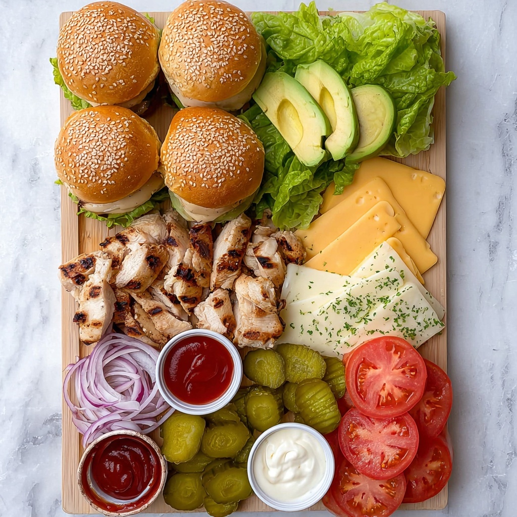 Grilled Chicken Sandwich Toppings Board Recipe - Recipe Image