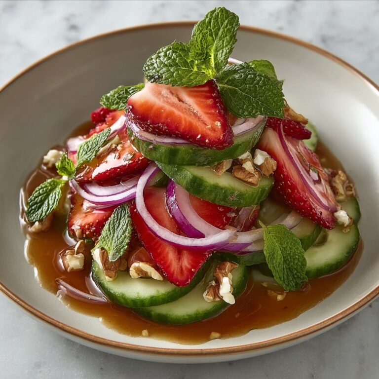 Cucumber Strawberry Salad with Feta, Basil, and Balsamic Glaze Recipe