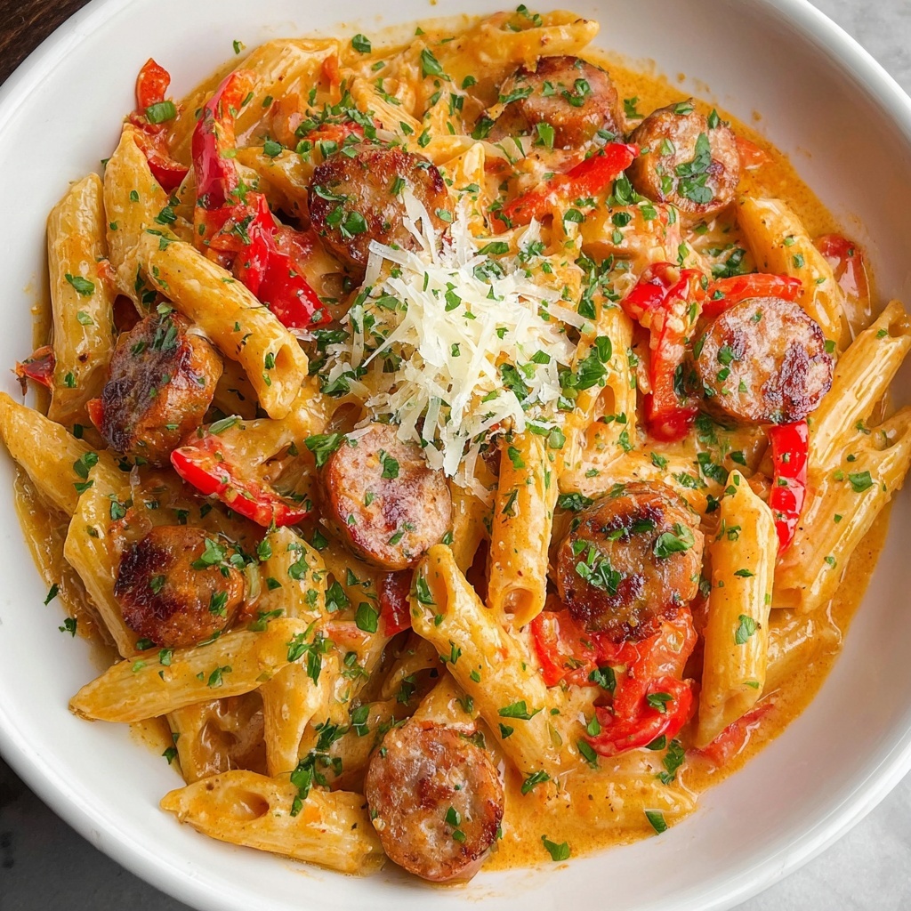 One Pot Smoked Sausage Pasta Recipe - Recipe Image