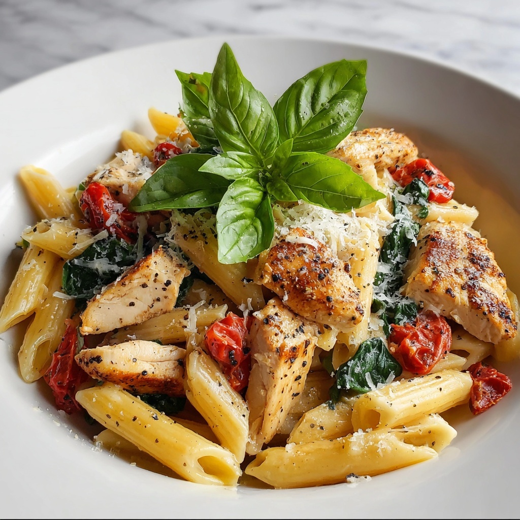 Tomato Spinach Chicken Pasta Recipe - Recipe Image