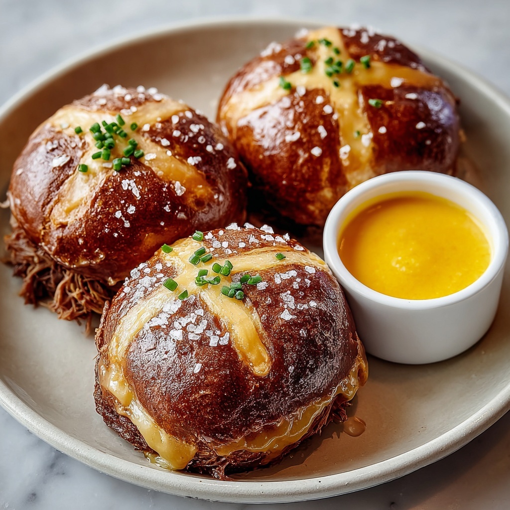 Smoked Brisket & Beer Cheese Pretzel Bombs Recipe - Recipe Image