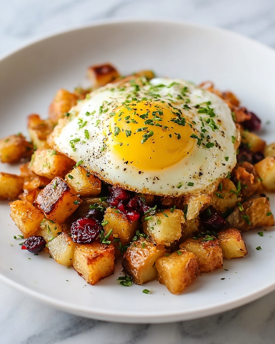 Easy Turkey Cranberry Hash with Poached Egg Recipe - Recipe Image