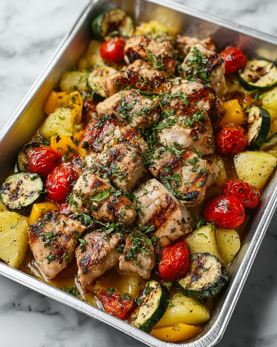 Easy One-Pan Italian Chicken and Veggies Recipe - Recipe Image