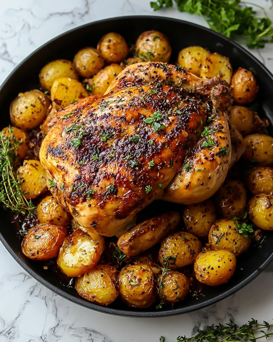 Flavor-Packed One-Pot Roast Chicken with Herbs for a Cozy Weeknight Dinner Recipe - Recipe Image
