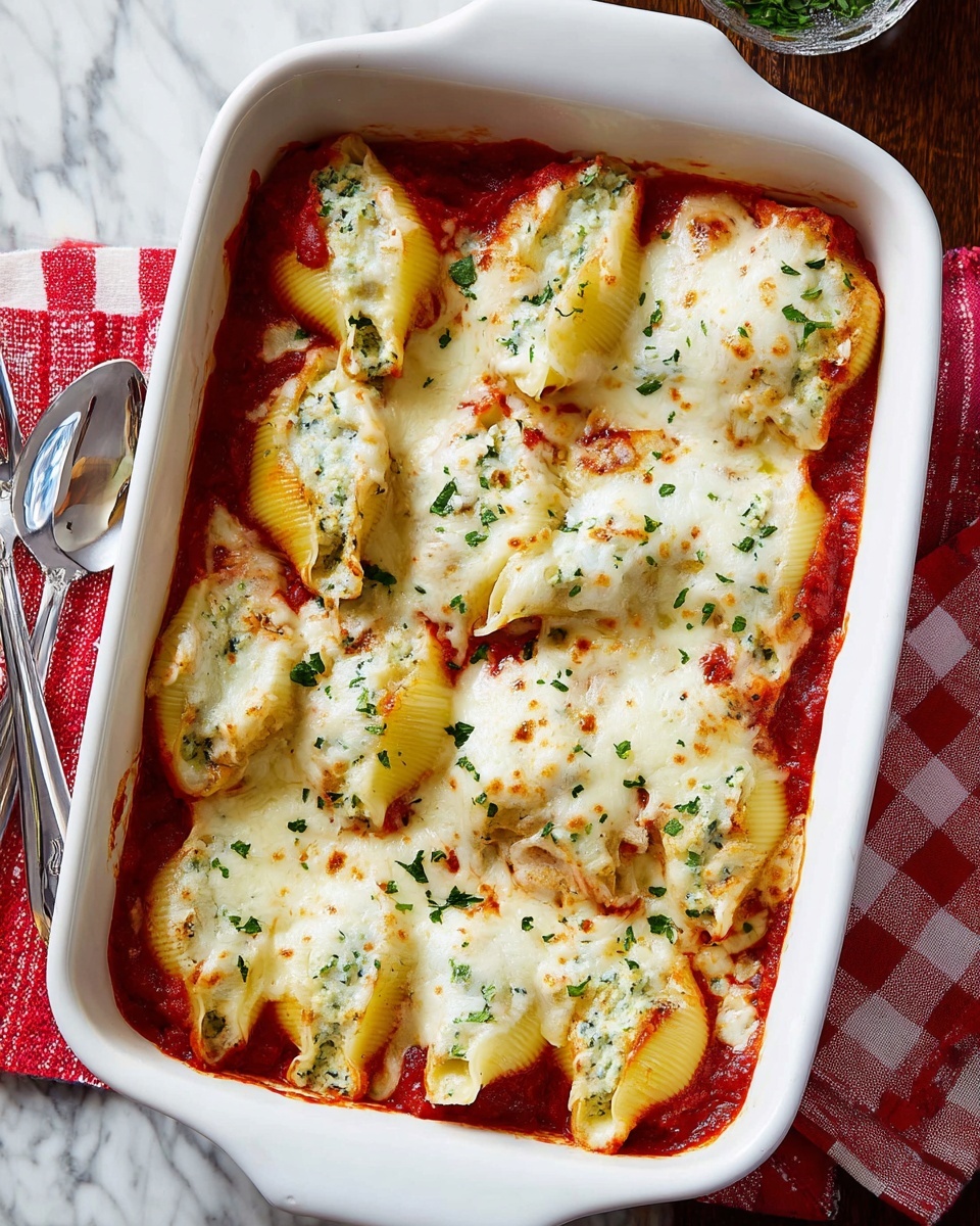 Cheesy Baked Stuffed Shells with Marinara Sauce Recipe - Recipe Image