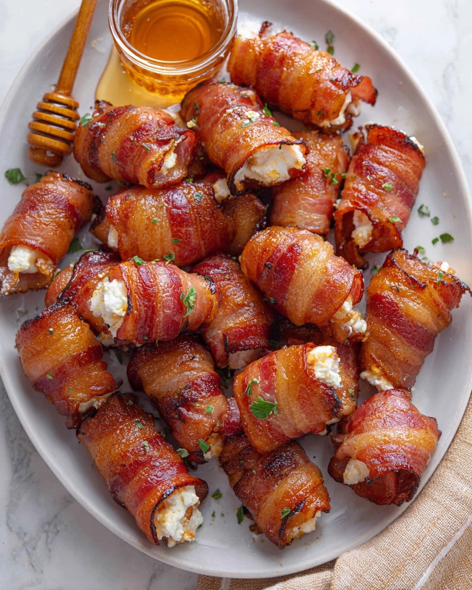 Bacon-Wrapped Stuffed Dates with Goat Cheese and Honey Recipe - Recipe Image