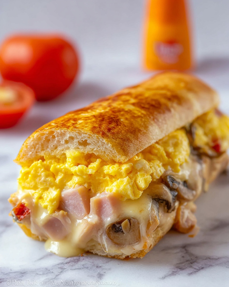 Creamy Mushroom and Ham Breakfast Burritos Recipe - Recipe Image