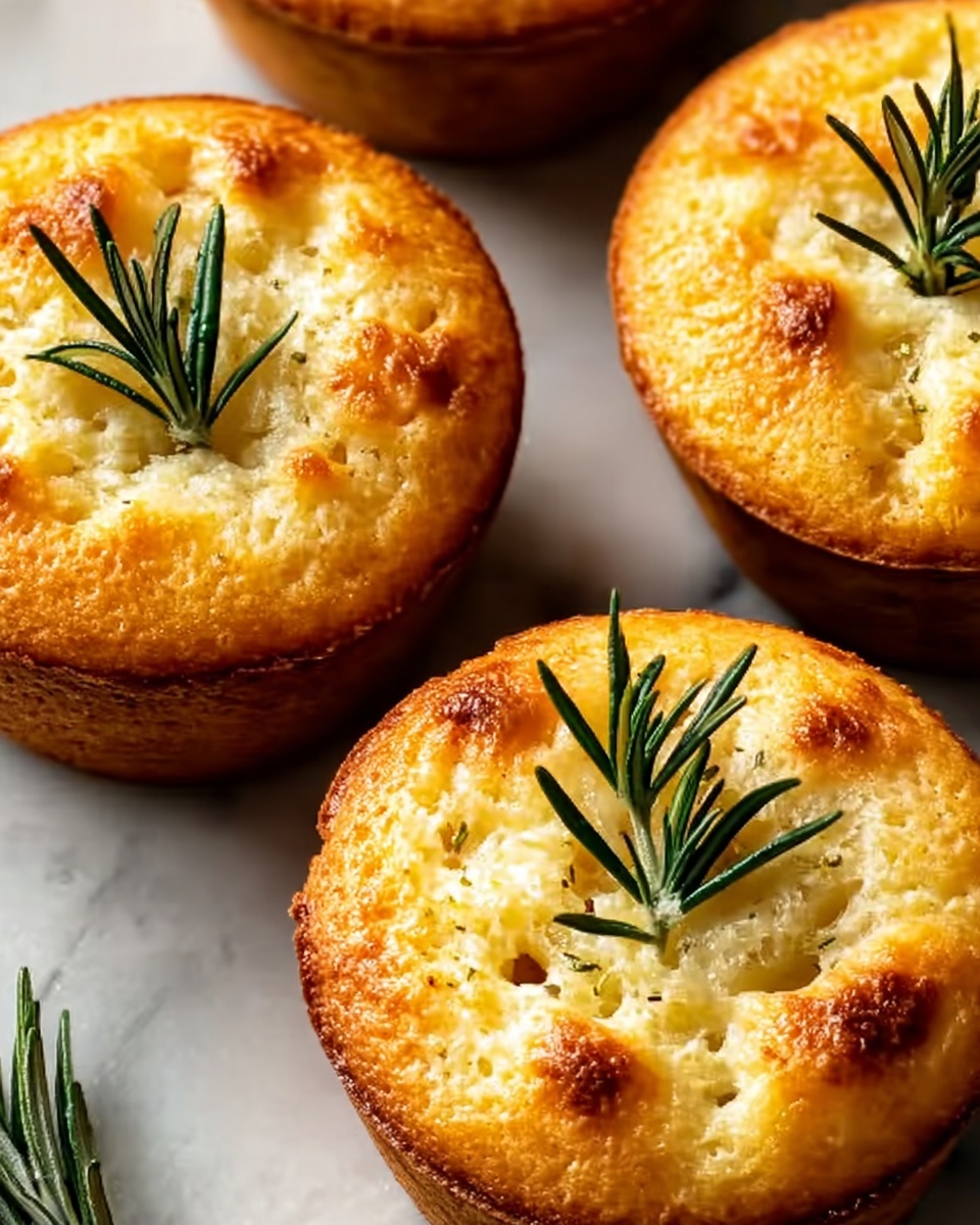 Crispy & Aromatic Golden Crust Garlic Rosemary Focaccia Muffins Recipe - Recipe Image