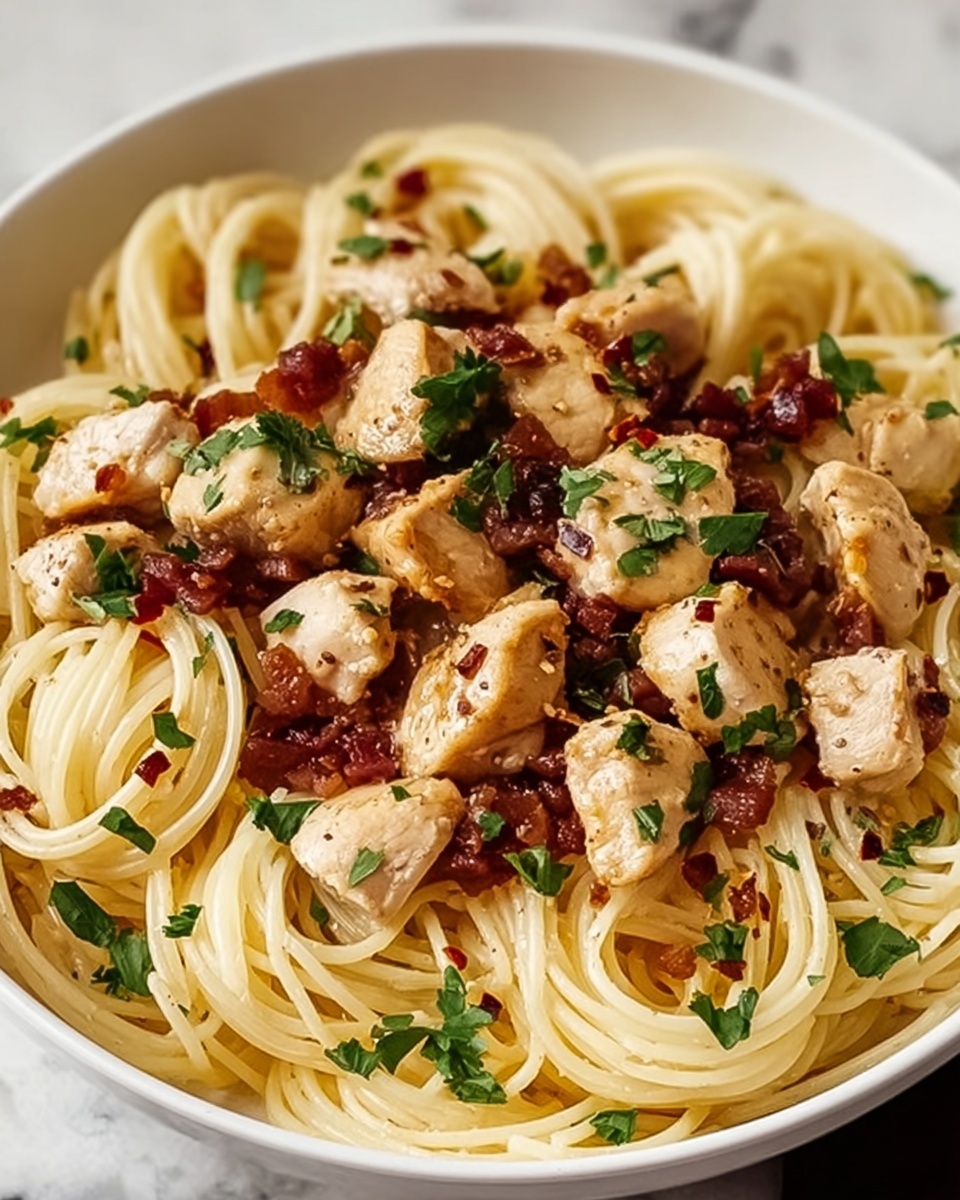 Creamy and Cheesy Monterey Chicken Spaghetti Recipe - Recipe Image