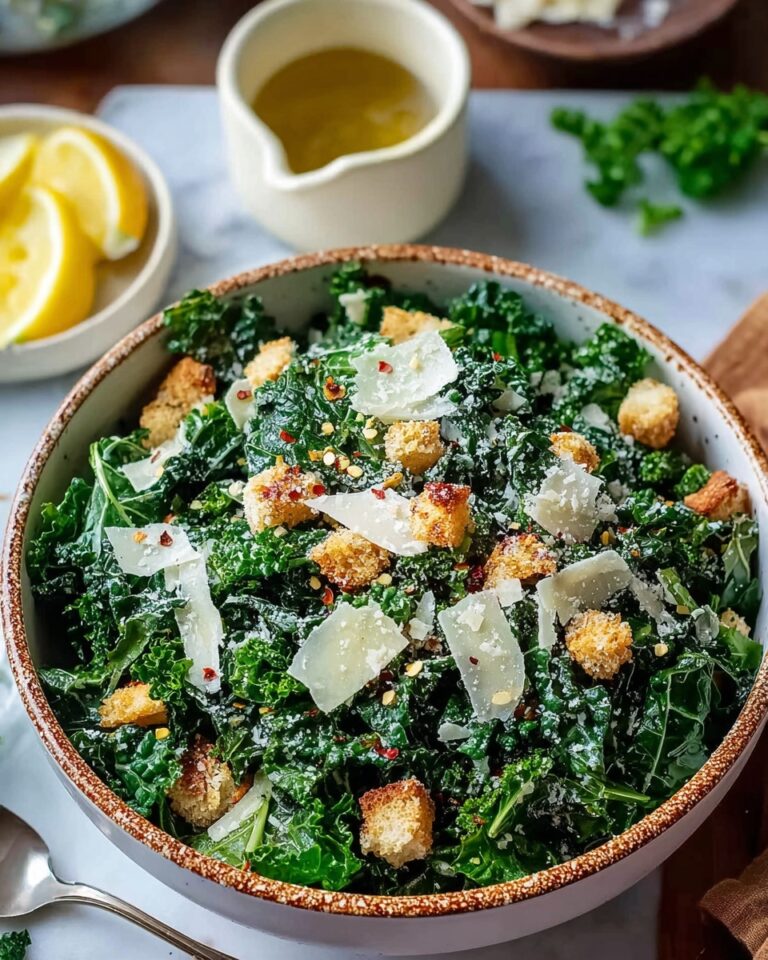 Bright & Flavorful Lemony Parmesan Kale Salad Recipe