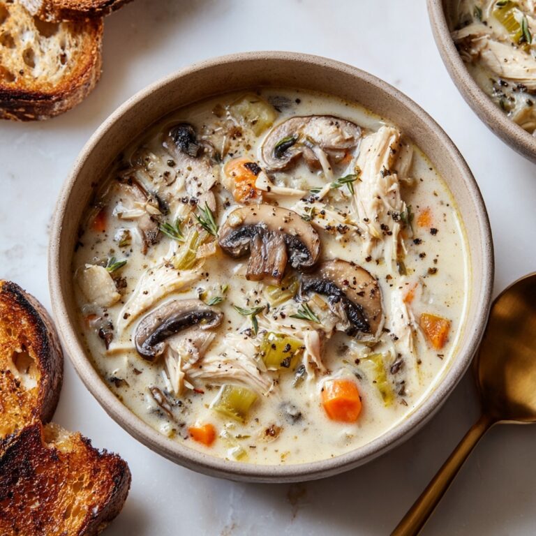 Creamy Mushroom Chicken and Wild Rice Soup Recipe