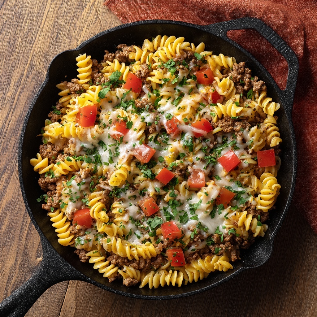 High-Protein Creamy Ground Beef Pasta: 20-Minute Comfort Food Recipe - Recipe Image