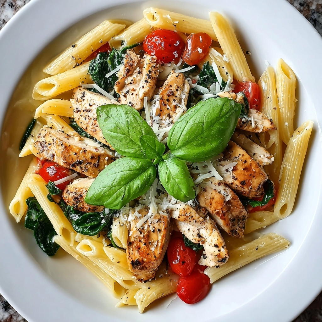 Tomato Spinach Chicken Pasta Recipe - Recipe Image