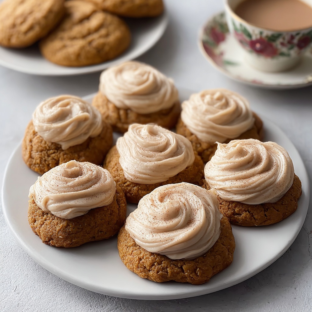Soft Pumpkin Cookies with Cinnamon Frosting Recipe - Recipe Image