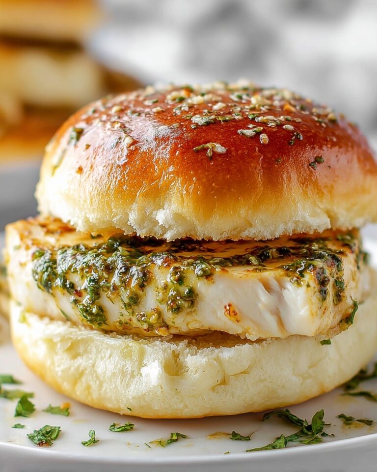 Cheesy Garlic Pesto Chicken Sliders Recipe