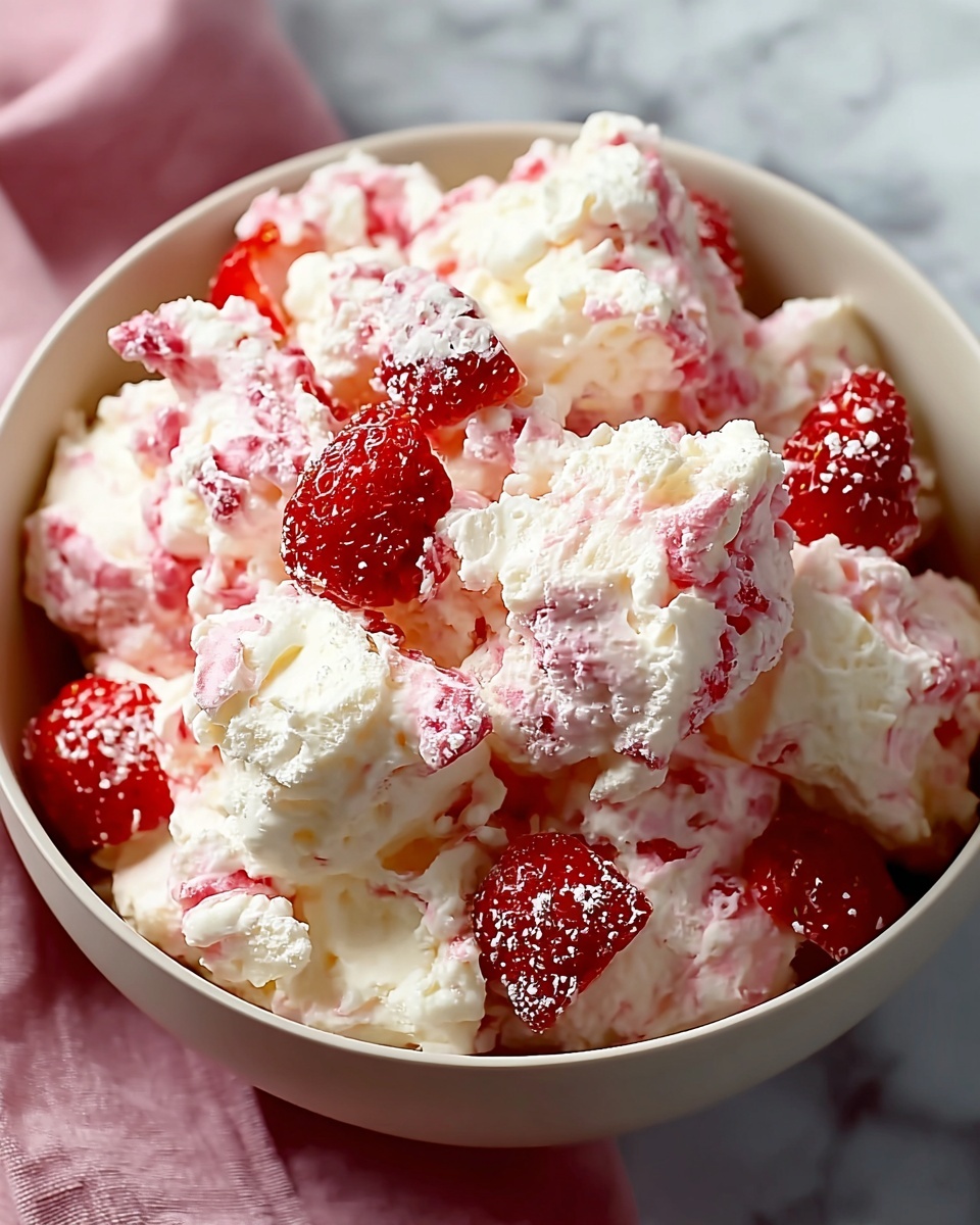 Easy & Delicious Strawberry Shortcake Fluff Salad Recipe - Recipe Image