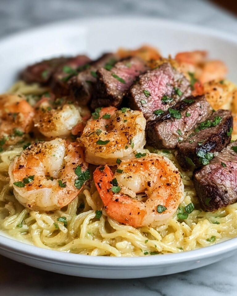 Cajun Shrimp and Steak Alfredo Pasta Recipe