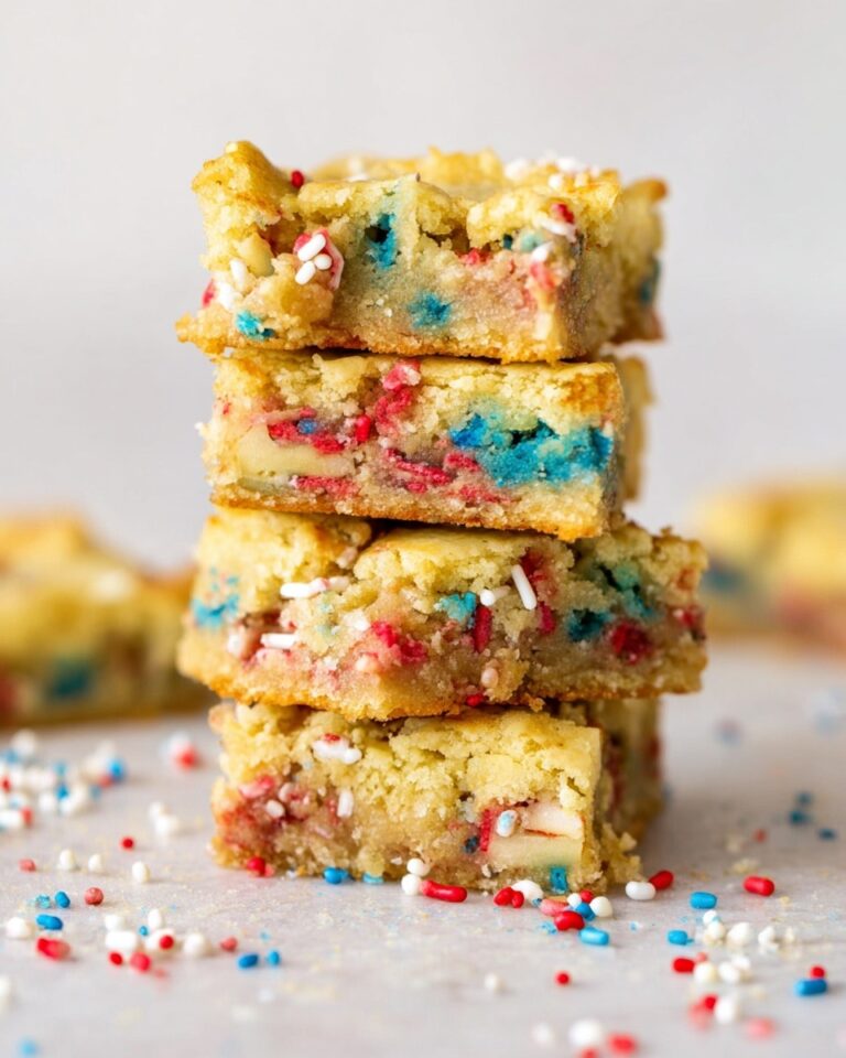 Red, White, and Blue Funfetti Blondies Recipe