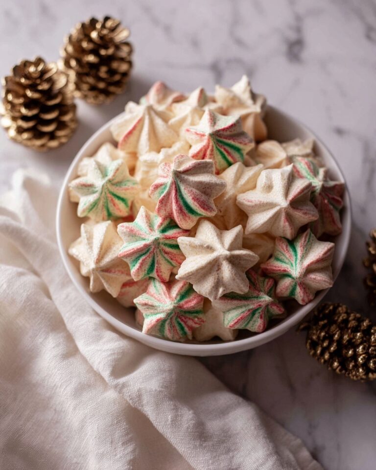 Red and Green Striped Christmas Meringue Cookies Recipe