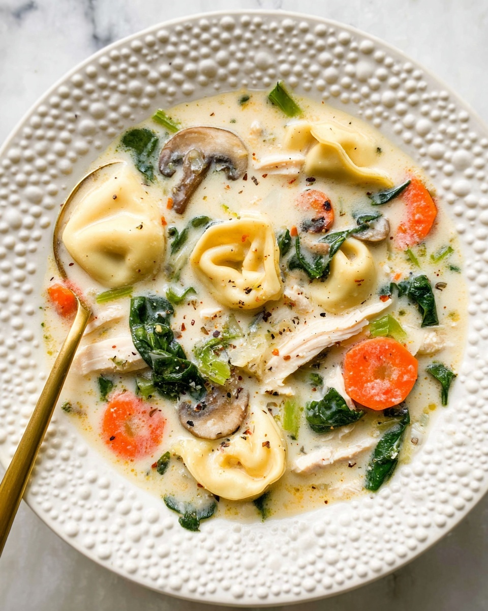 Creamy Spinach Tortellini Soup with Chicken Recipe - Recipe Image