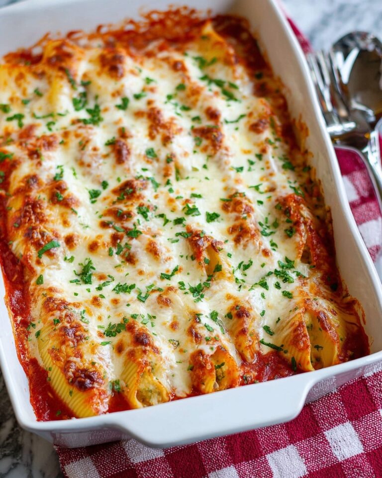 Cheesy Baked Stuffed Shells with Marinara Sauce Recipe