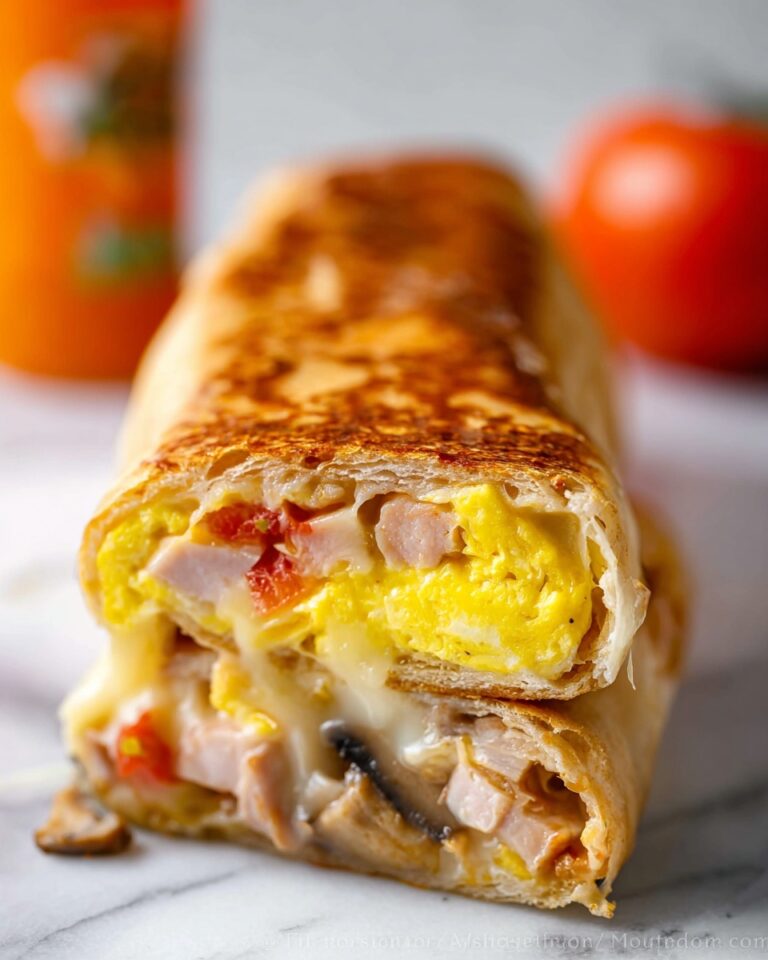 Creamy Mushroom and Ham Breakfast Burritos Recipe