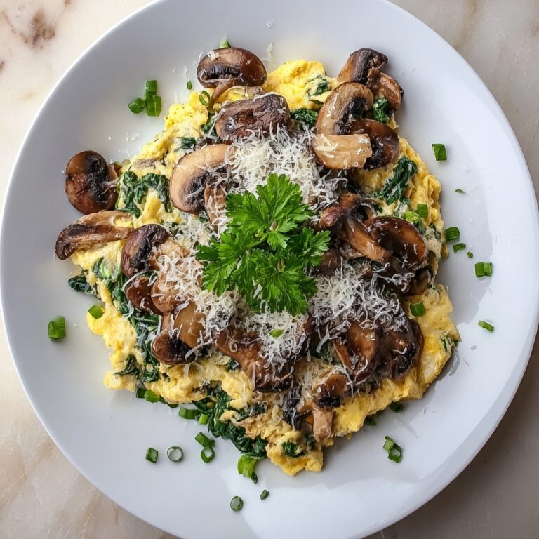 Mushroom-Spinach Scrambled Eggs Recipe