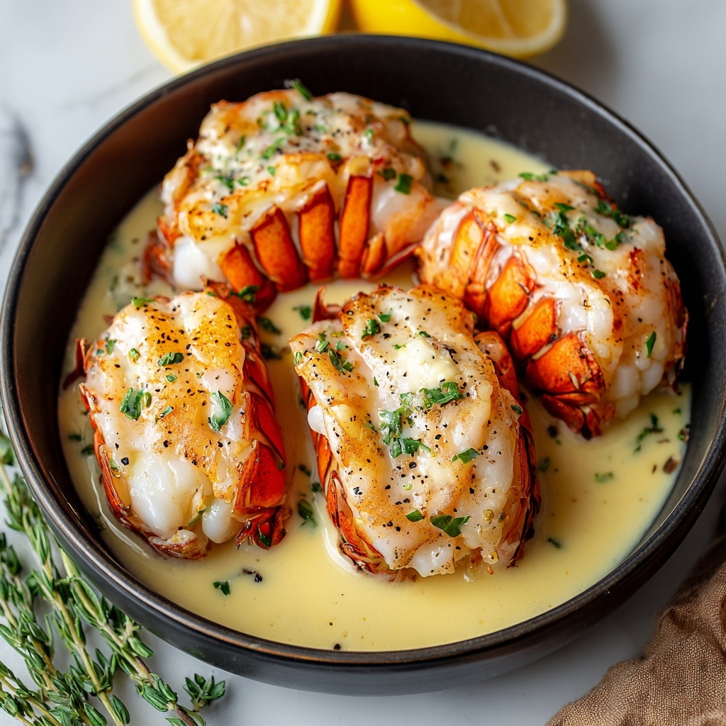 Creamy Garlic Butter Lobster Tails Recipe - Recipe Image