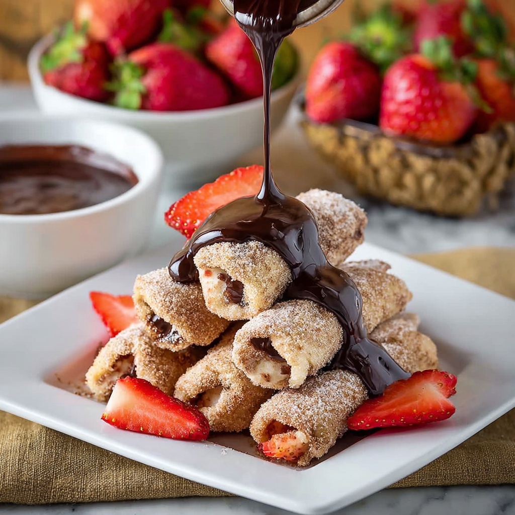 Banana Churros with Chocolate Peanut Butter Sauce Recipe - Recipe Image