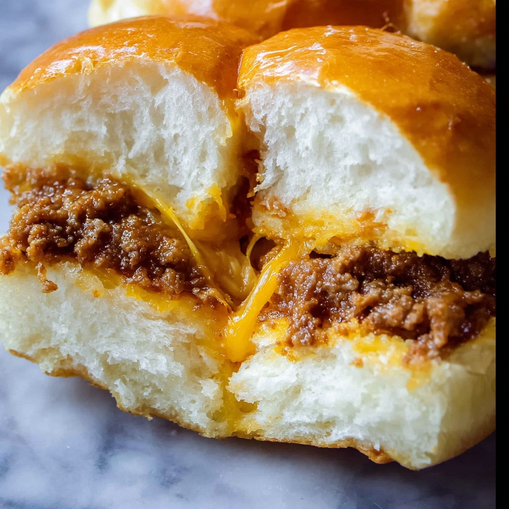 Cheesy Hamburger Sliders with Hawaiian Rolls Recipe - Recipe Image