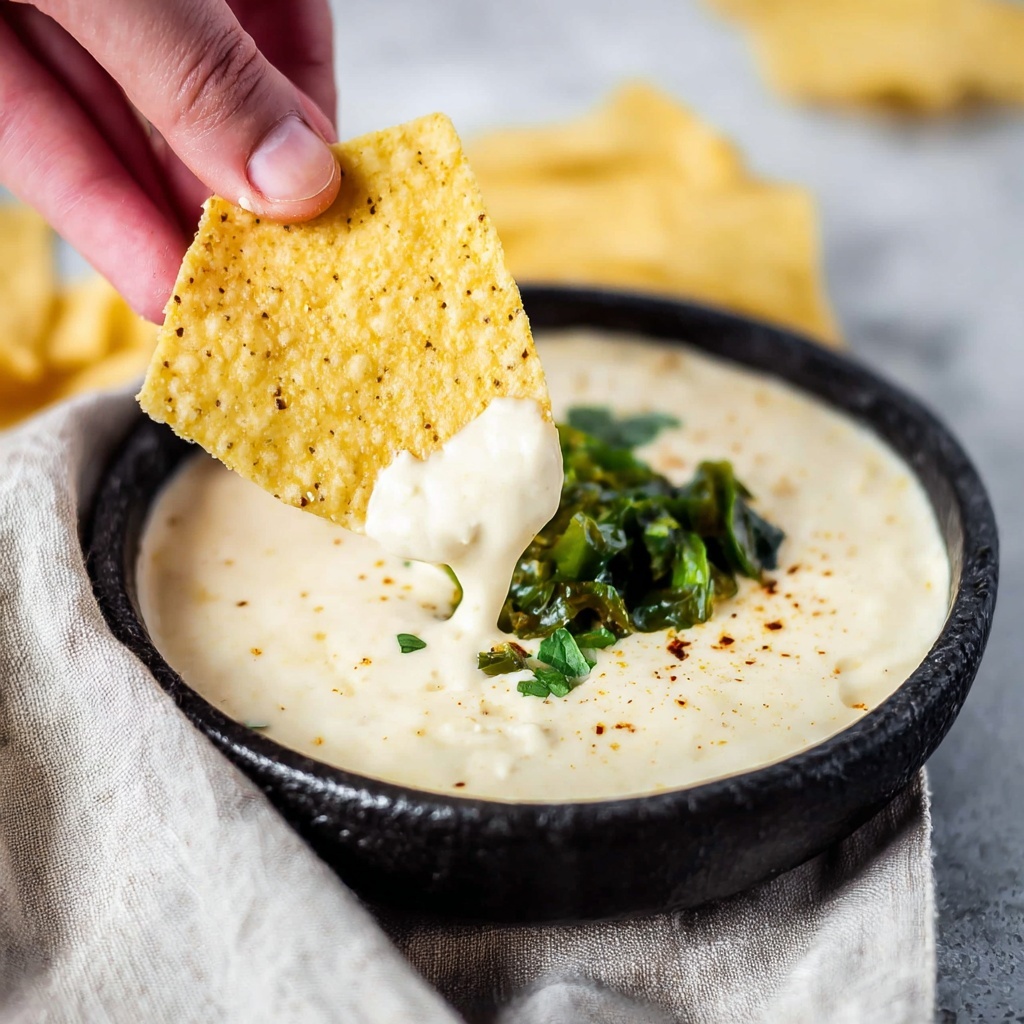 Poblano Queso Dip with Roasted Peppers and Melty Cheese Recipe - Recipe Image
