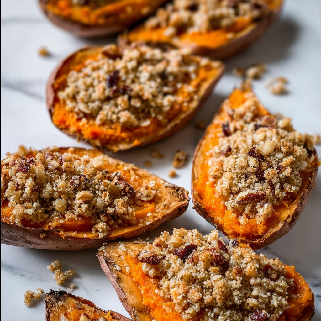 Twice Baked Sweet Potatoes with Pecan and Cinnamon Recipe - Recipe Image