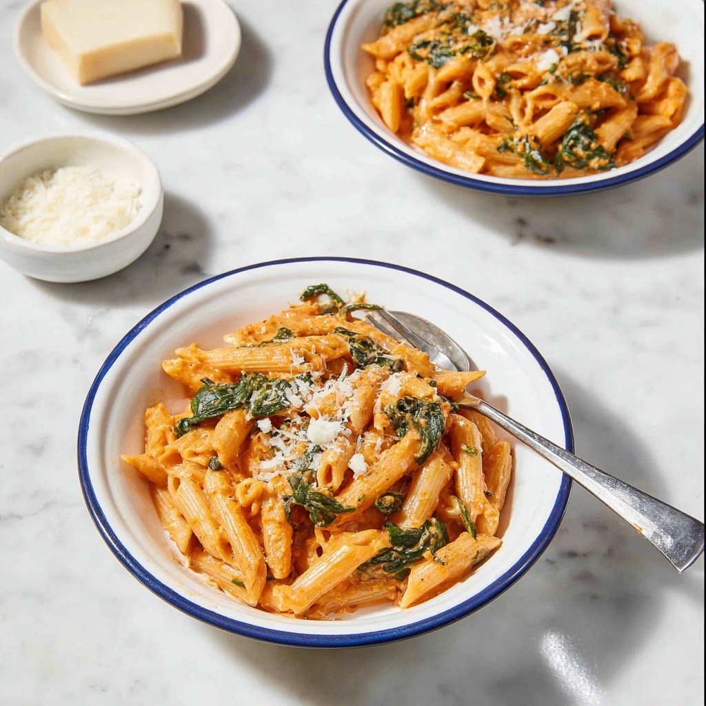 Sun Dried Tomato Pasta with Creamy Spinach and Basil Recipe - Recipe Image