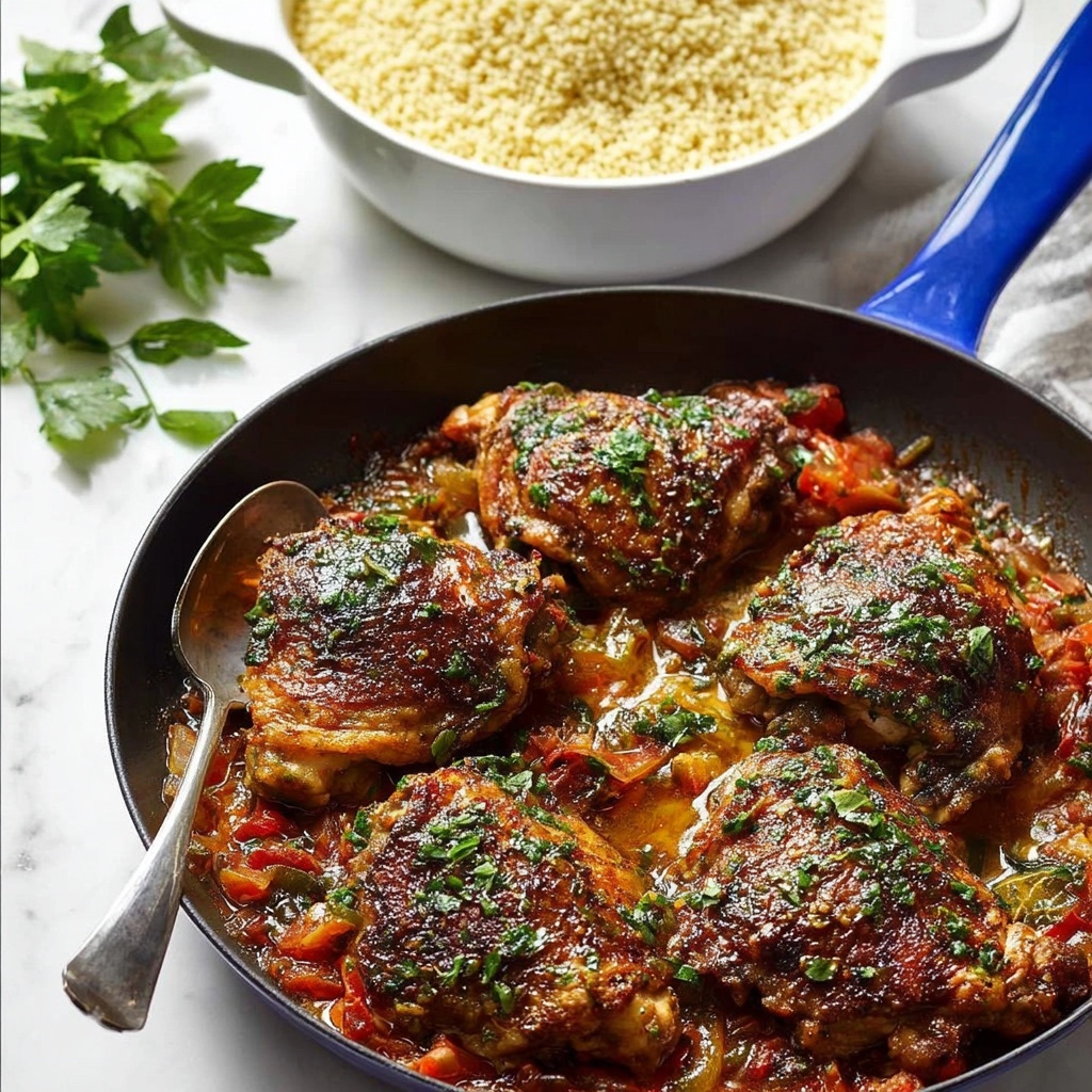 Syrian Chicken with Giant Couscous and Fresh Herbs Recipe - Recipe Image