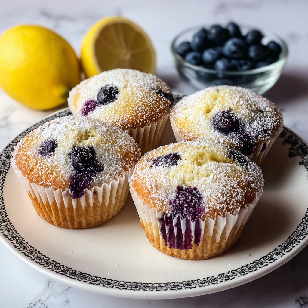 Lemon Blueberry Sourdough Muffins Recipe - Recipe Image