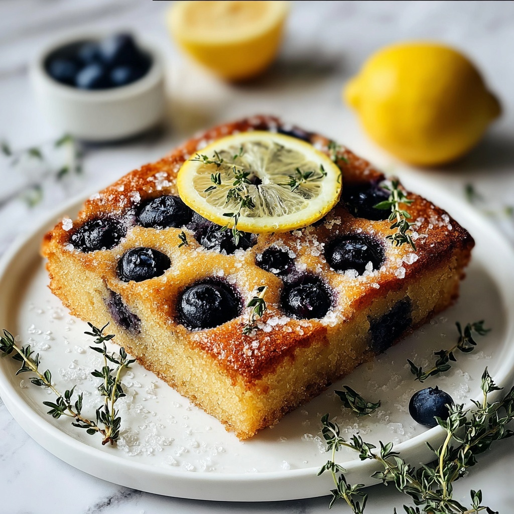 Sourdough Lemon Blueberry Focaccia Bread Recipe - Recipe Image