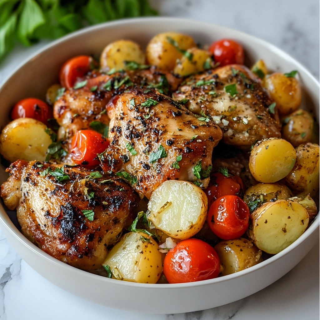 Crockpot Garlic Parmesan Chicken & Potatoes Recipe - Recipe Image
