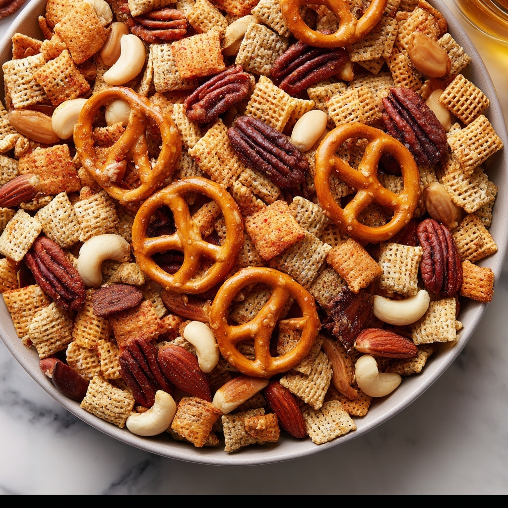 Crunchy Spicy Nutty Snack Mix Recipe - Recipe Image