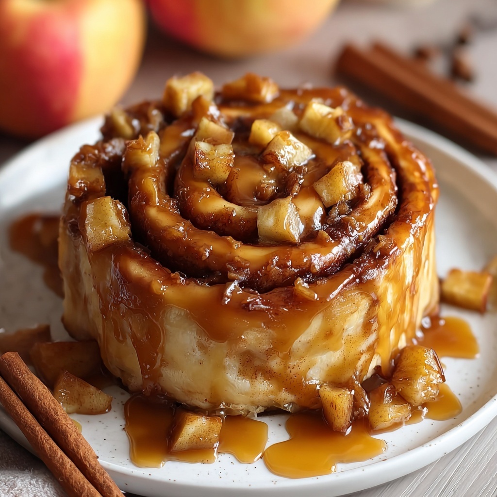 Caramel Apple Cinnamon Rolls with Caramel Glaze Recipe - Recipe Image