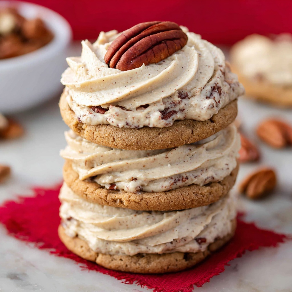 Soft Cinnamon Cookies with Maple Pecan Frosting Recipe - Recipe Image