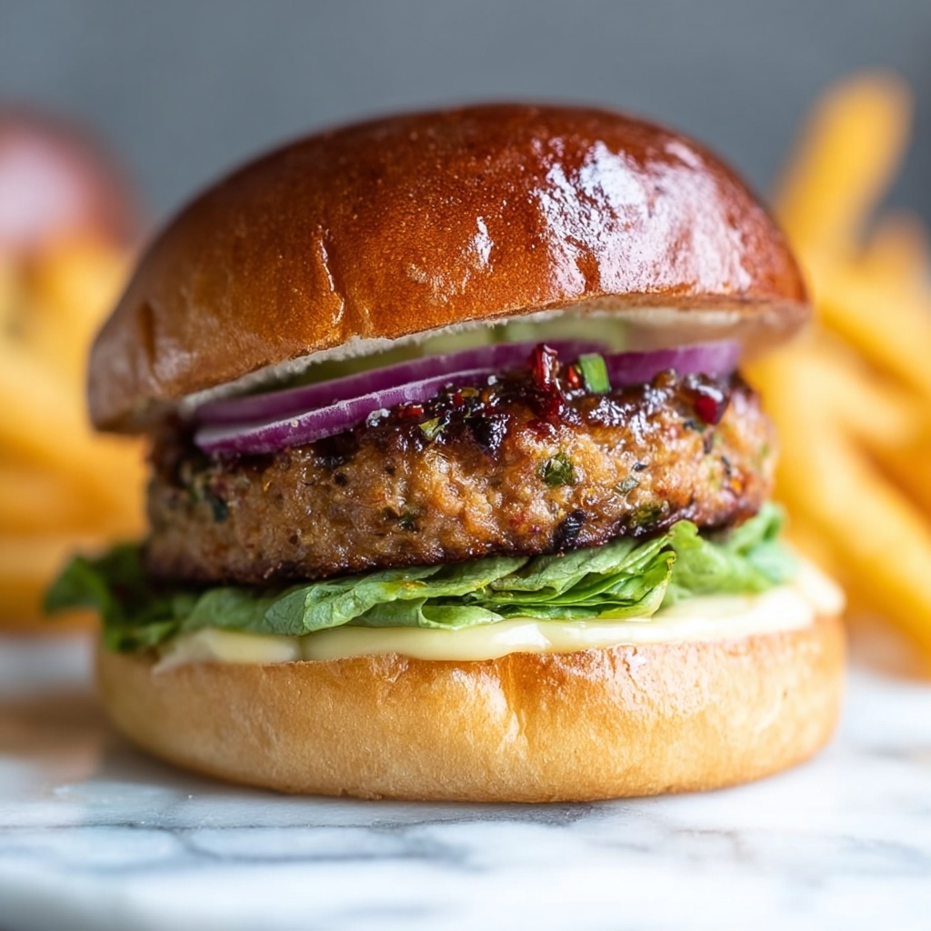 Feta and Sun-Dried Tomato Chicken Burgers with Pesto Mayo Recipe - Recipe Image