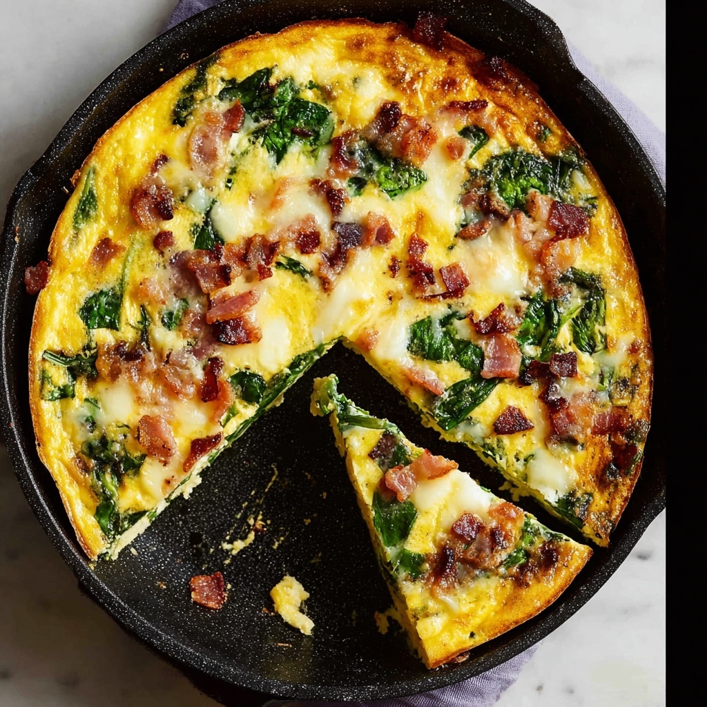 Bacon and Spinach Cheddar Frittata Recipe - Recipe Image