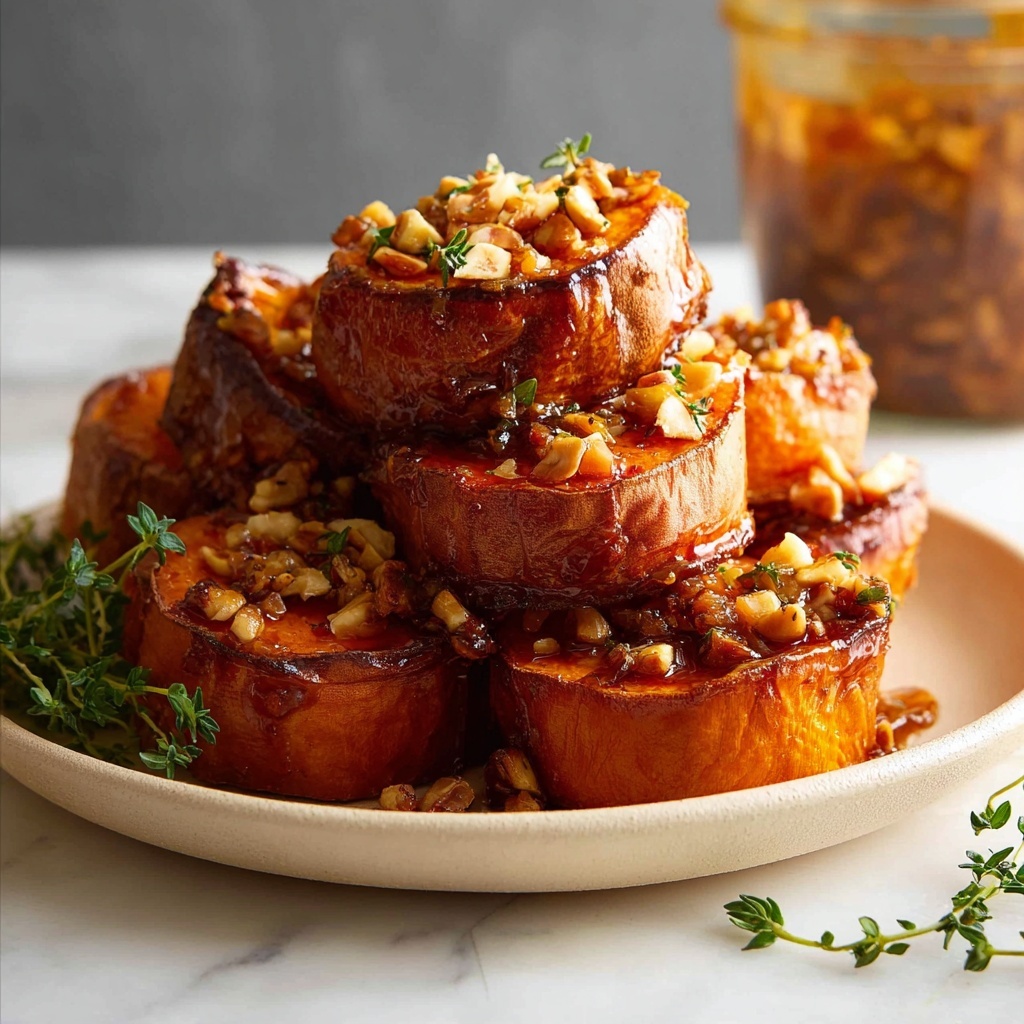 Fondant Slow-Roasted Sweet Potatoes with Maple Butter Pecans Recipe - Recipe Image