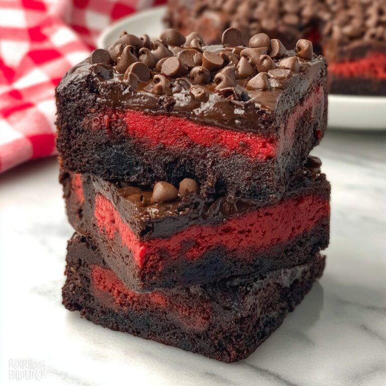 Red Velvet Brownies with Oreo Layer and Chocolate Ganache Recipe