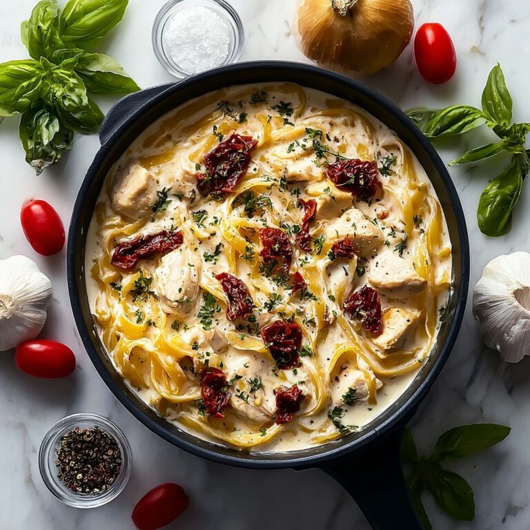 Creamy Sun-Dried Tomato and Chicken Fettuccine Recipe