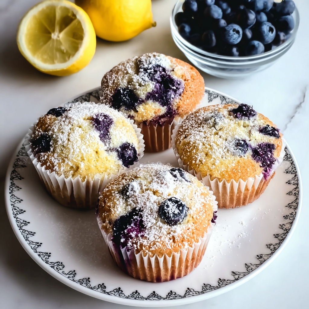 Lemon Blueberry Sourdough Muffins Recipe - Recipe Image