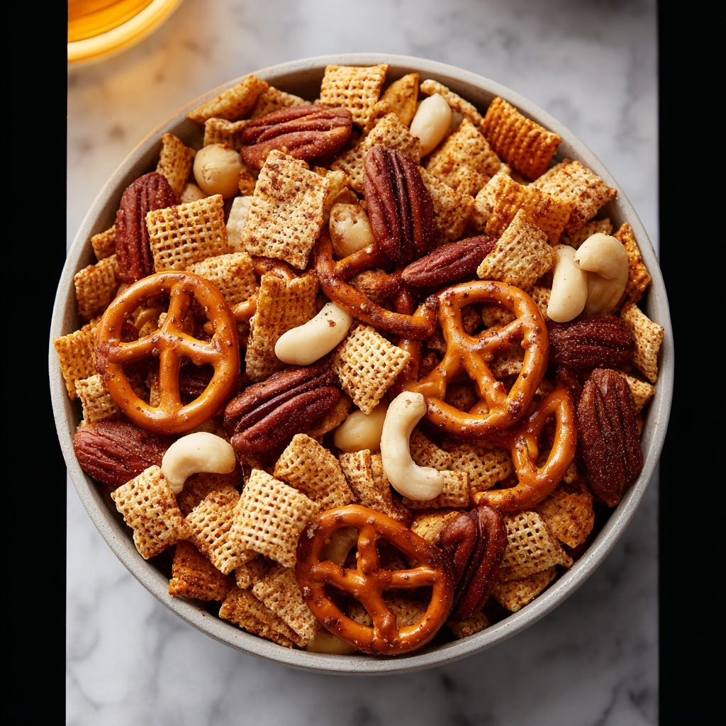 Crunchy Spicy Nutty Snack Mix Recipe - Recipe Image