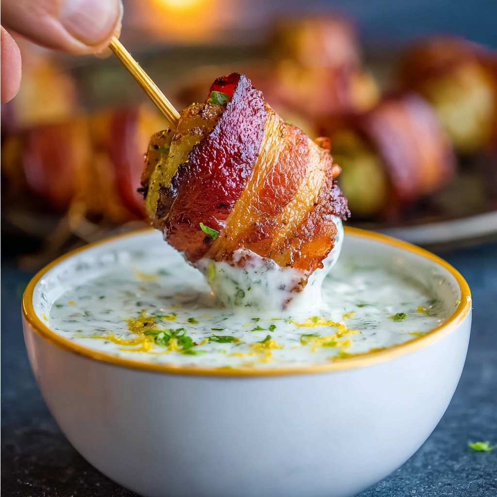 Bacon-Wrapped Potatoes with Lemon Aioli Recipe - Recipe Image